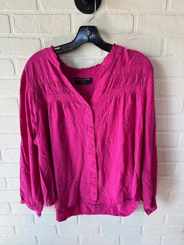 women's tops for statement-making outfitsTop Long Sleeve By Lane Bryant In Pink, Size: 1x