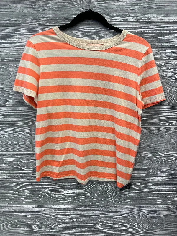 women's tops for relaxed weekendsTop Short Sleeve By Old Navy In Striped Pattern, Size: M