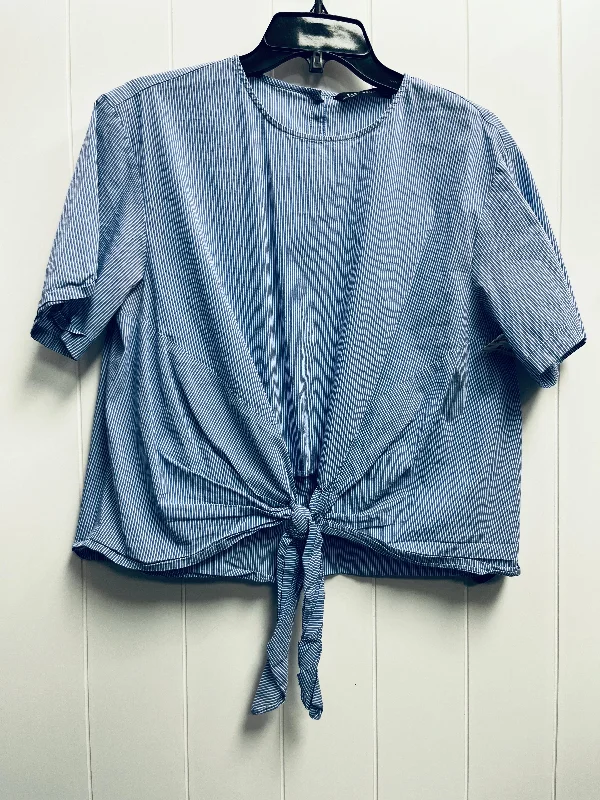 women's tops for cozy nights inTop Short Sleeve By Zara Women In Blue, Size: L