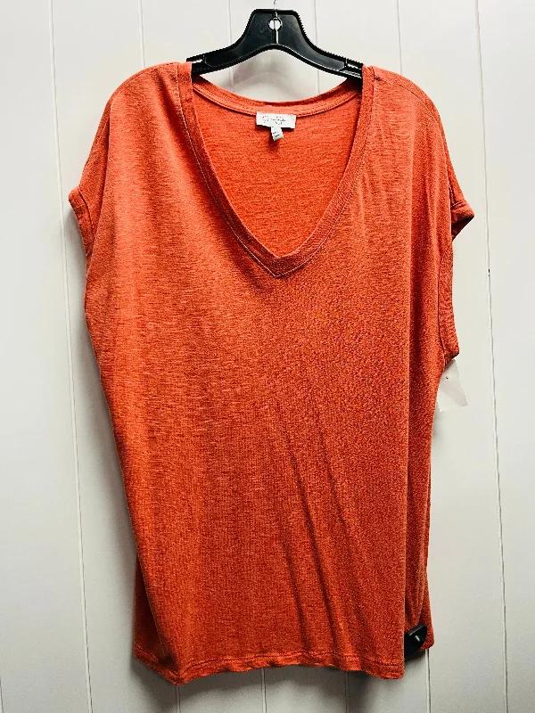 women's tops for summer festivalsTop Short Sleeve By Jessica Simpson In Orange, Size: Xl