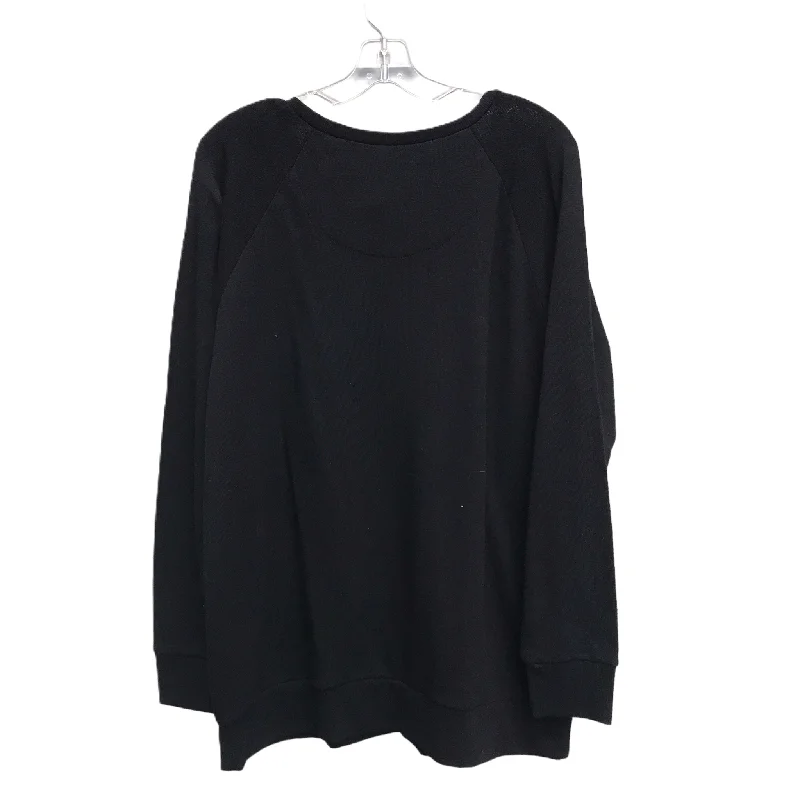 women's tops for those who appreciate subtle and muted tonesTop Long Sleeve By Torrid In Black, Size: 2x