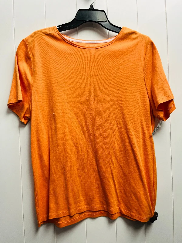 women's tops for fashion-conscious professionalsTop Short Sleeve Basic By Talbots In Orange, Size: Xl