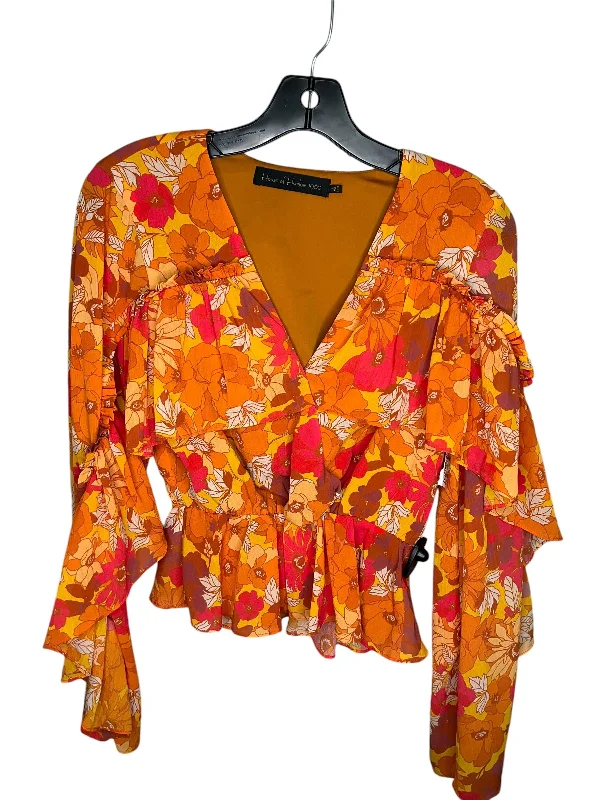 women's tops with floral printsTop Long Sleeve By House Of Harlow In Orange, Size: S