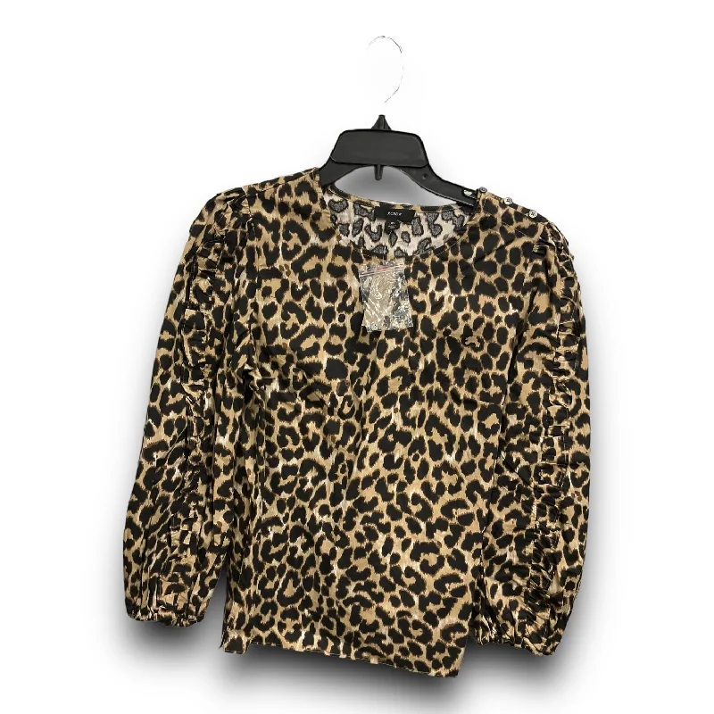 women's tops for those who want to invest in timeless piecesTop Long Sleeve By J. Crew In Animal Print, Size: Xs