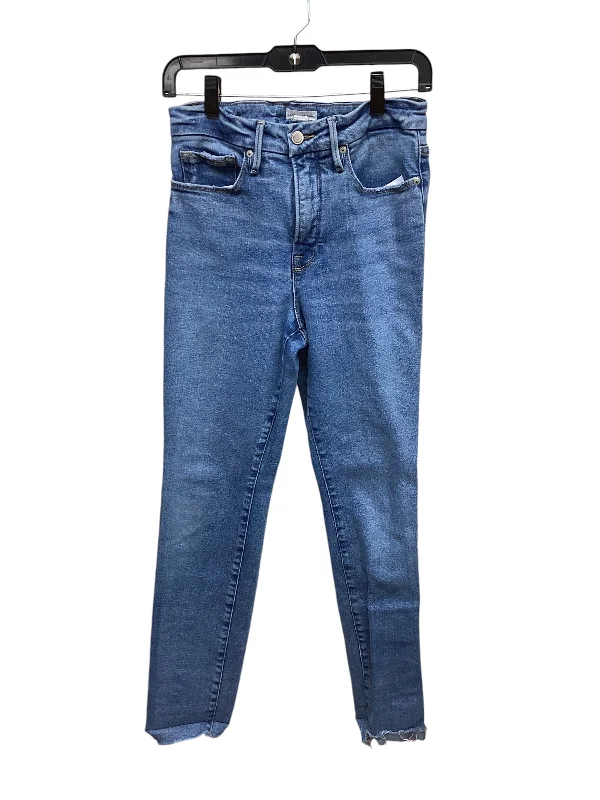 women's denim jeans with fake pocketsJeans Straight By Good American In Blue Denim, Size: 6