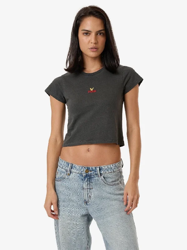 women's tops with lace-up frontsNever Stop Mini Tee - Merch Black