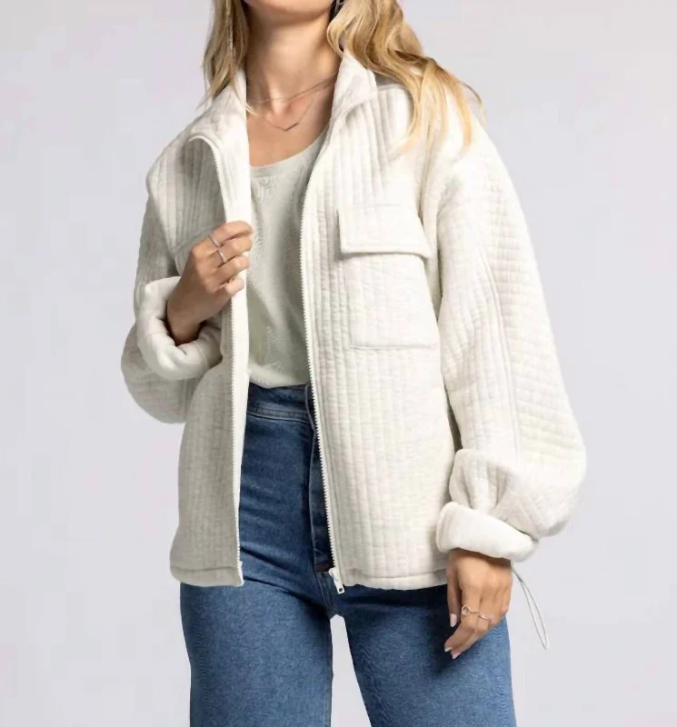 women's coats for apple-shaped bodieswomen's coats for apple-shaped bodiesZia Jacket In Ivory Heather