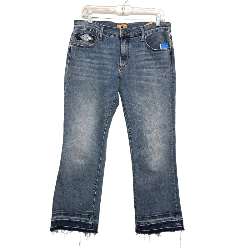 women's denim jeans with frayed edgesJeans Straight By Driftwood In Blue Denim, Size:12