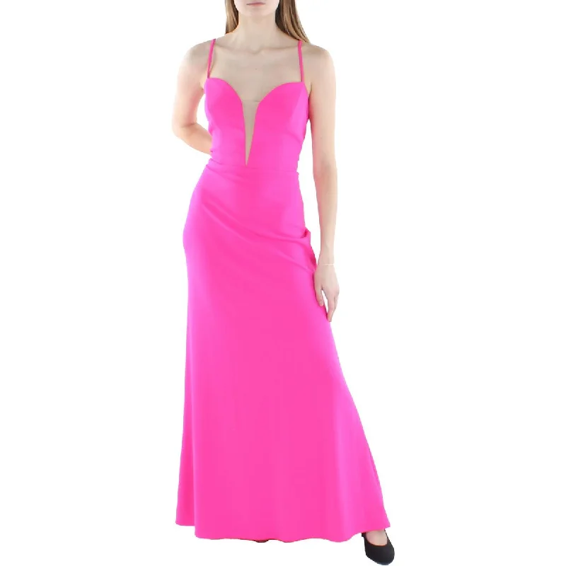 women's everyday dressesAqua Womens Plunging Long Evening Dress