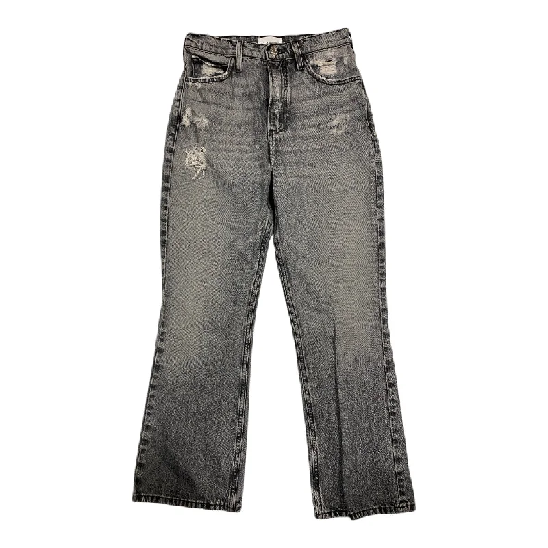 women's denim jeans for a day at the beachJeans Straight By Frame In Black Denim, Size: 0