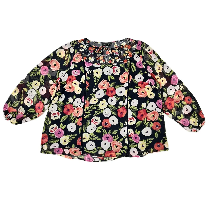 women's tops for fashion-forward individualsTop Long Sleeve By Lane Bryant In Floral Print, Size: 2x