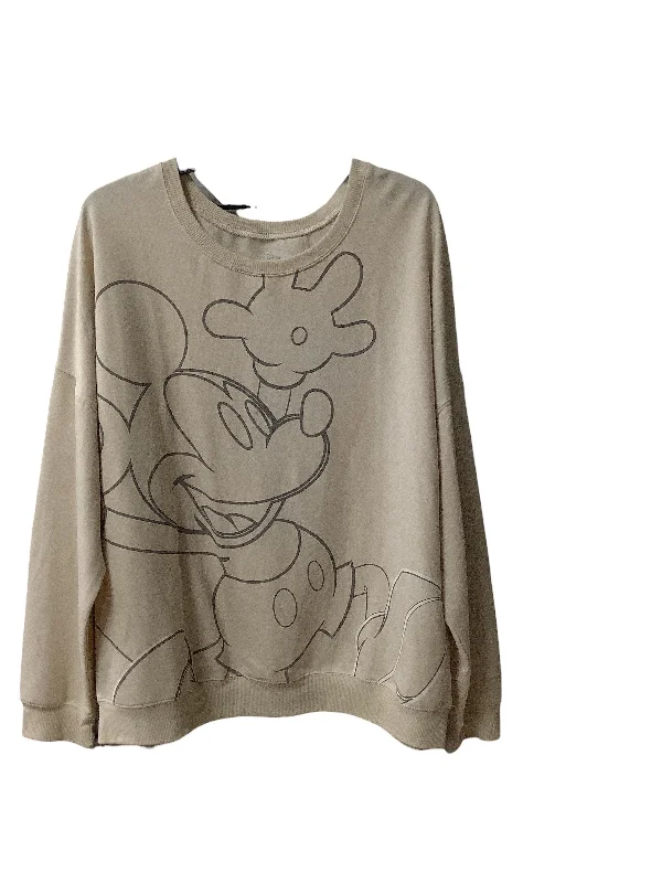 women's tops that offer a perfect blend of style, comfort, and affordabilityTop Long Sleeve By Walt Disney In Tan, Size: Xxl