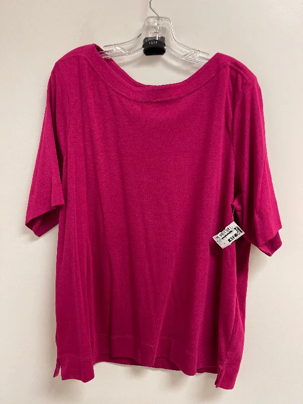 women's tops for smart casual looksTop Long Sleeve Basic By Chicos In Pink, Size: 2x