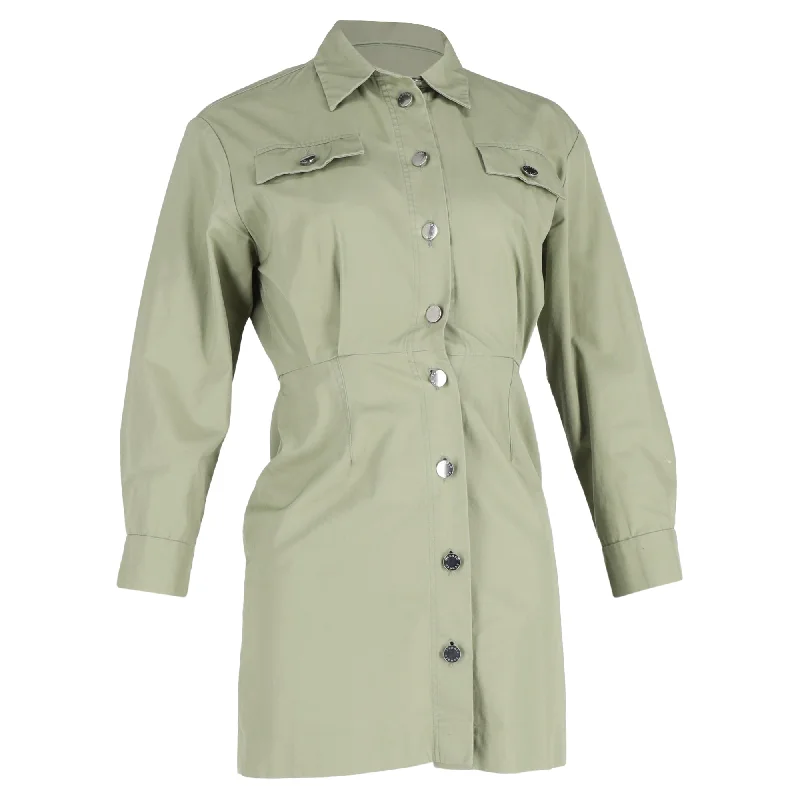 women's coats for those who refuse to compromise on stylewomen's coats for those who refuse to compromise on styleSandro Liana Mini Shirt Dress In Green Cotton