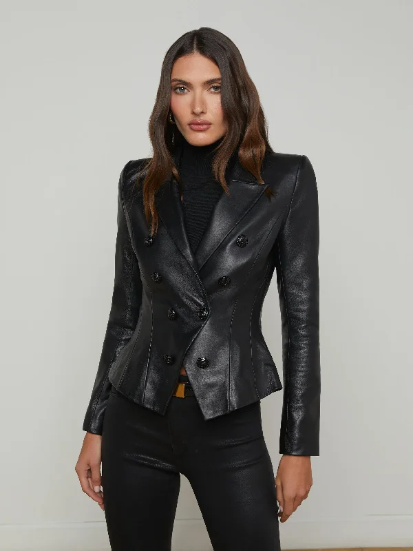 women's coats with fur collarswomen's coats with fur collarsBethany Leather Tapered Blazer