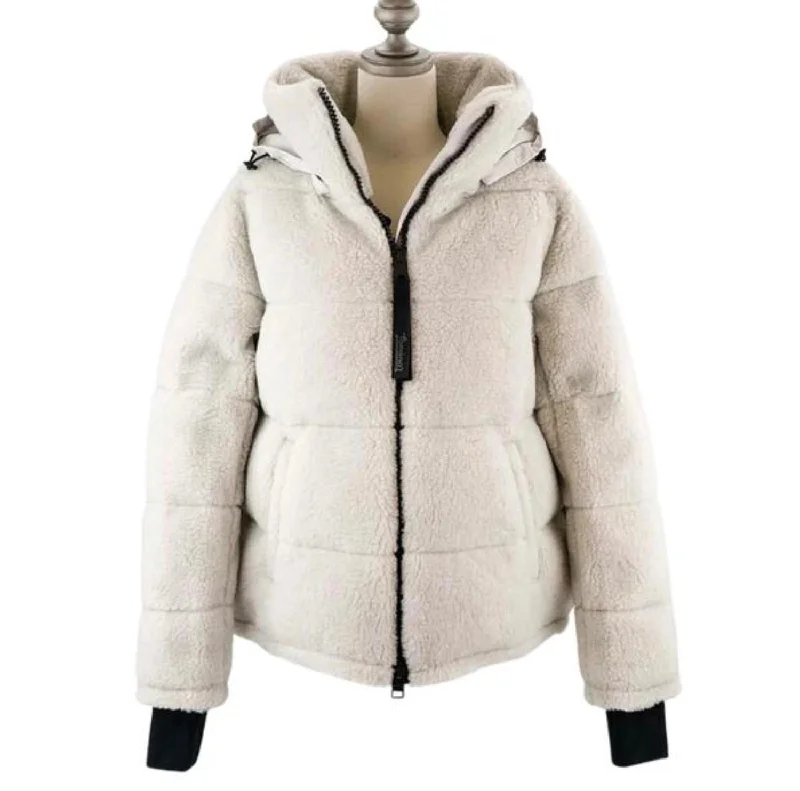 women's coats with sheer overlayswomen's coats with sheer overlaysThe Sherpa Down Jacket In Cream