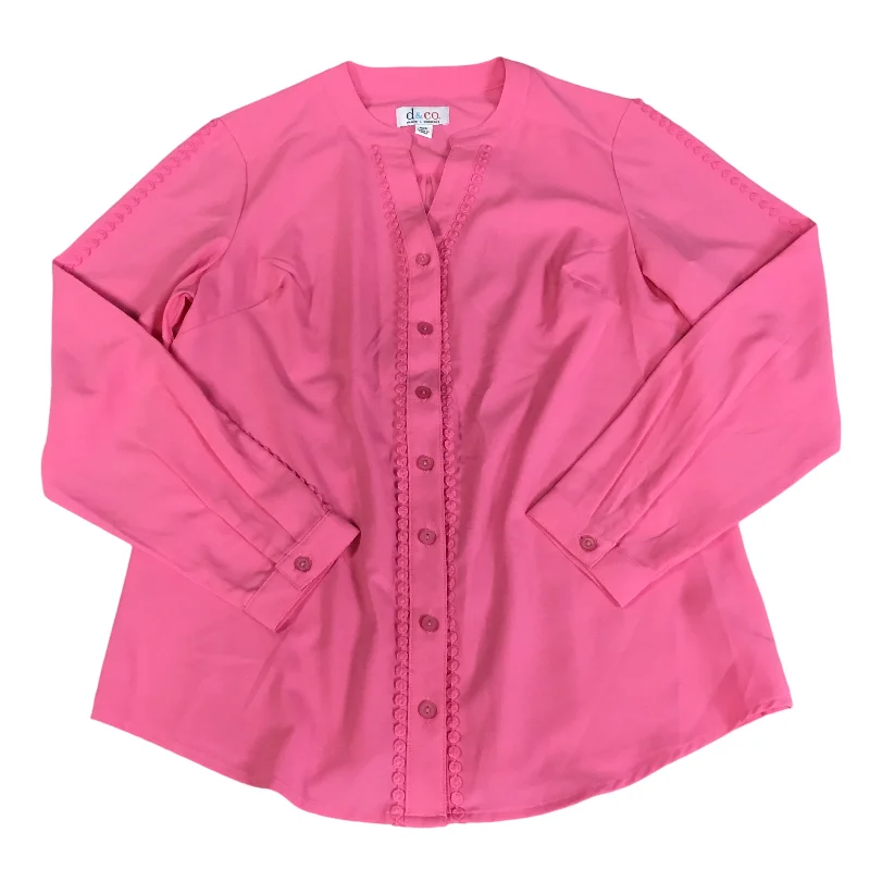 women's tops for those who want to add a touch of sophistication to their casual attireTop Long Sleeve By Denim And Co Qvc In Pink, Size: Xxs