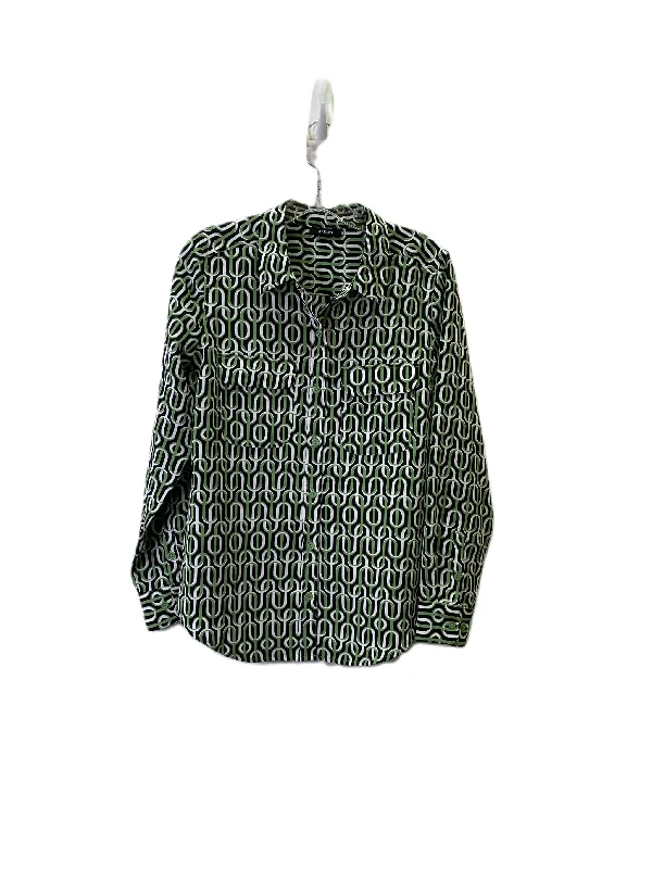 cozy women's tops for fall and winterTop Long Sleeve By Alfani In Green & White, Size: M