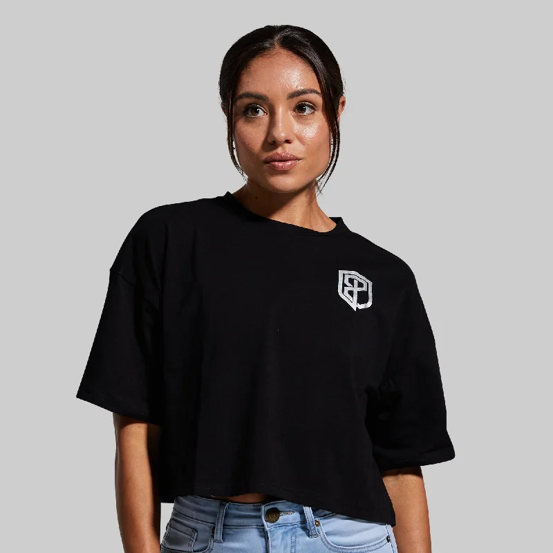 women's tops for minimalist aestheticsTraining Crop Tee (Black)