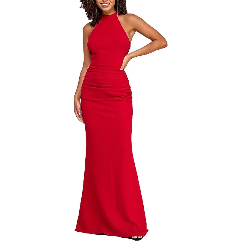 Custom DressCity Studio Womens Juniors Full Length Halter Evening Dress