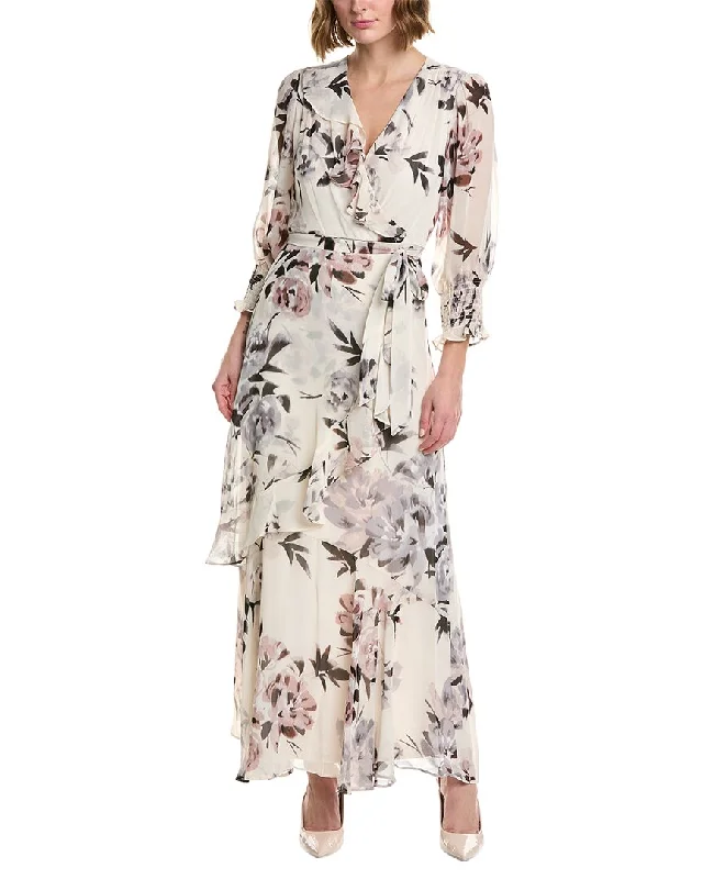 women's long-sleeved dressesTaylor Printed Chiffon Maxi Dress