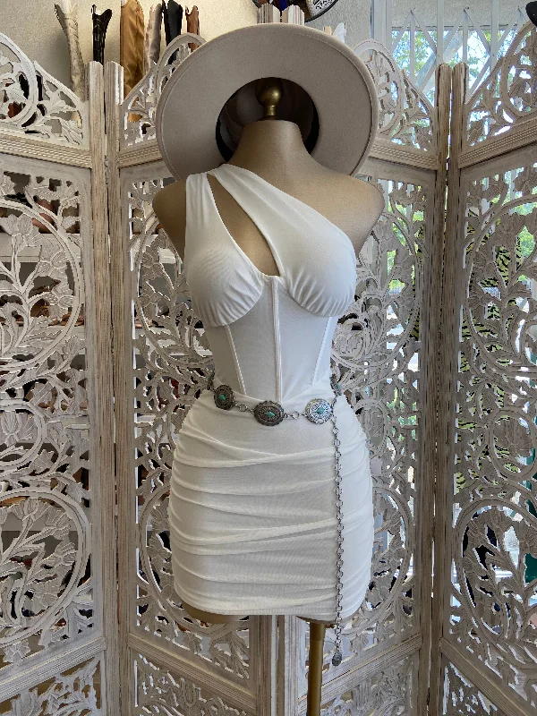 women's wrap dressesWhite Cutout Mini Dress