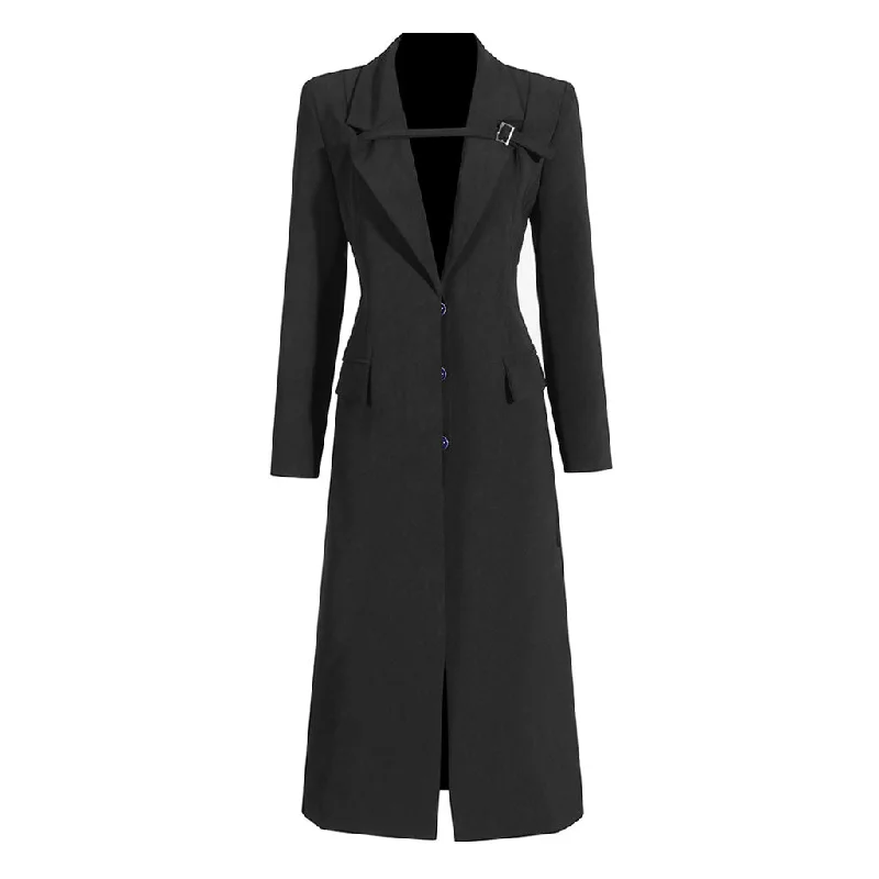 Glitter DressPreppy Belted Lapel Strong Shoulder Long Sleeve Tailored Blazer Midi Dress