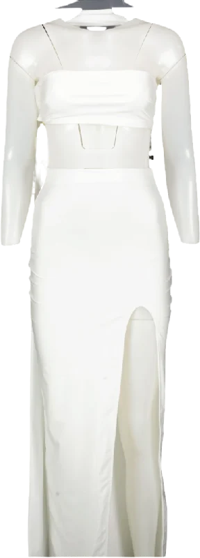 Khanum's White Kadriana Two Piece Set UK S