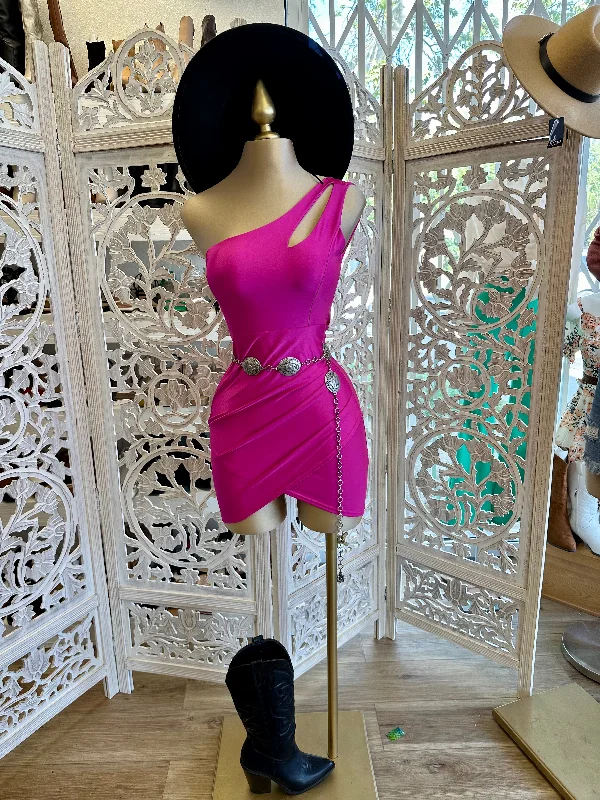 women's travel dressesPink Cutout Mini Dress