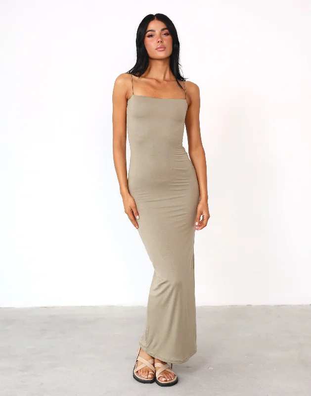 Tiered DressTammy Maxi Dress (Light Khaki)