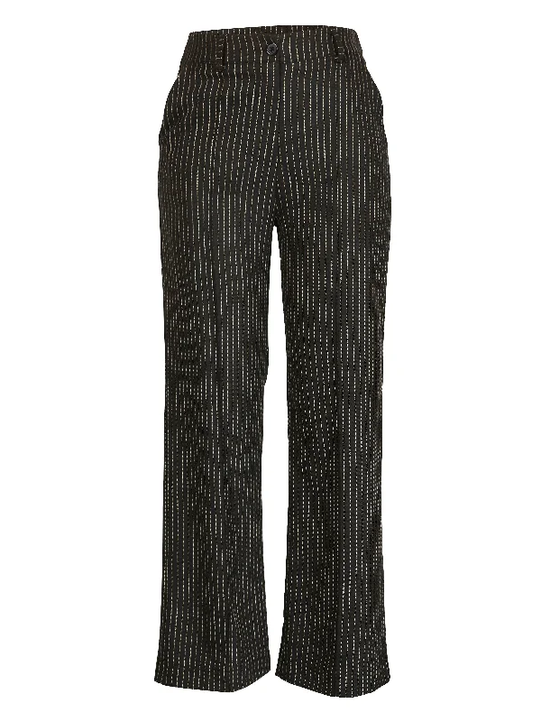 women's linen pantsVALBORG trousers - Black mix