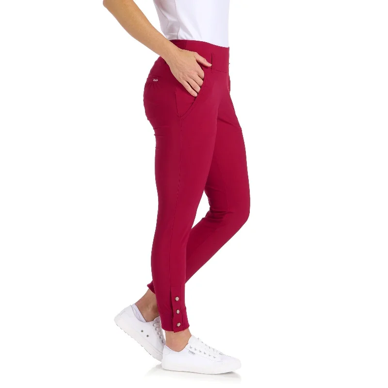 women's satin pantsAriana Slim Crimson Jogger - FINAL SALE