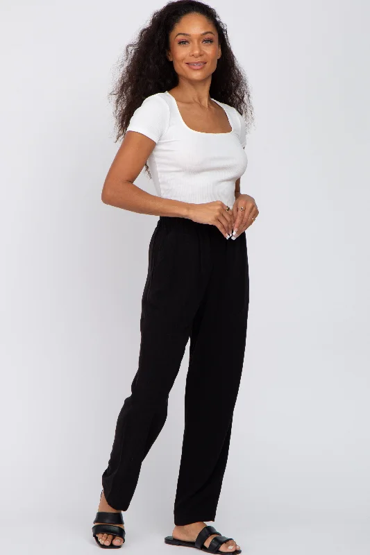 women's short pantsBlack Linen Pants