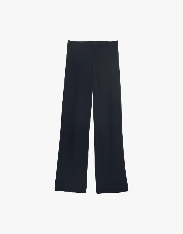 women's thermal pantsFrank & Eileen Westport Illusion Wide Leg Pull On Jeans in Black (Italian Dream Denim)