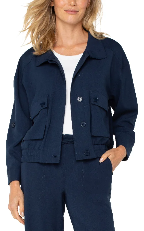 women's chiffon pantsUTILITY JACKET WITH CINCH HEM