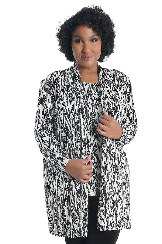 women's ripped pantsVikki Vi Classic Glitzy Zebra Long Kimono Jacket