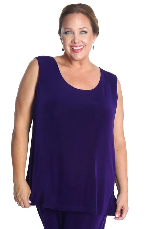 women's running pantsVikki Vi Classic Royal Purple Sleeveless Tunic