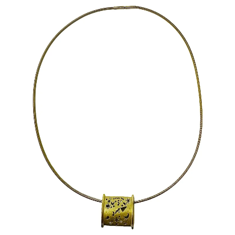 Ribbon DressBarbara Heinrich Studio 18K Gold Wire Choker with 18K Gold Slider with Diamonds