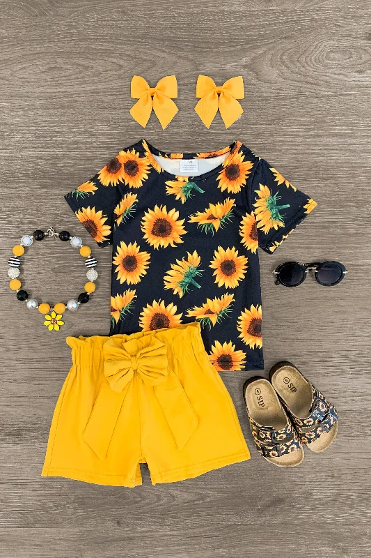 Minimalist DressBlack Sunflower Short Set