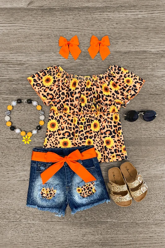 Wrap DressCheetah & Sunflowers Denim Short Set