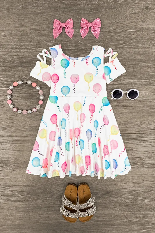 women's cotton dressesWhite Pastel Balloon Dress