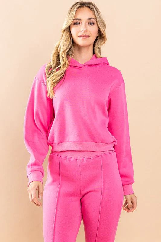 High-Neck DressWeekend Love Pink Cropped Hoodie