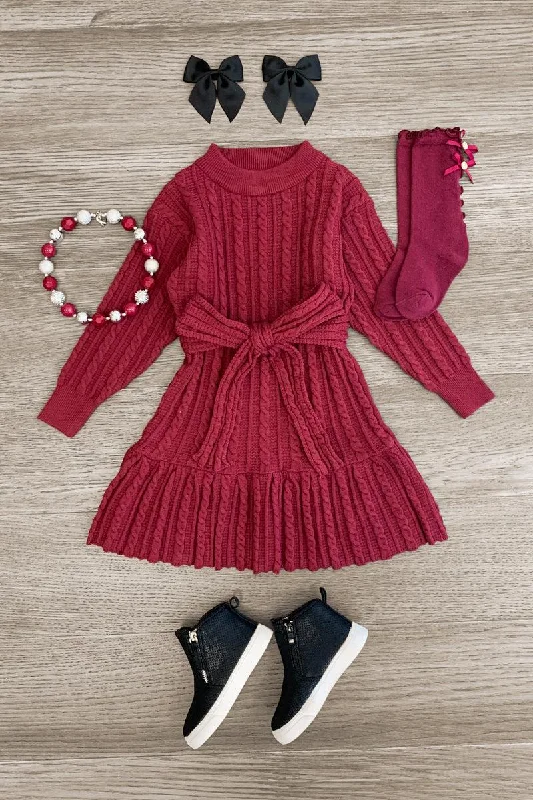 Solid Color DressSweater Flare Dress