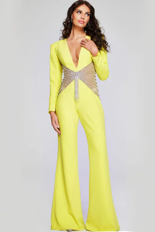 women's fitted jumpsuitsJovani 26318 Long Sleeve Formal Prom Jumpsuit