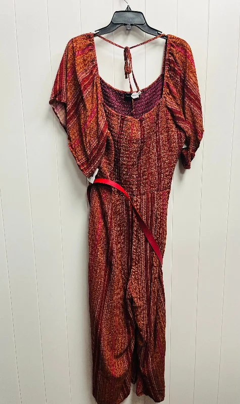 women's jumpsuits for glamorous eveningsJumpsuit By PIPER&SCOOT In Orange & Red, Size: Xxxl