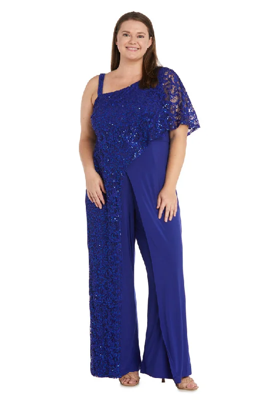 women's jumpsuits for everyday wearR&M Richards 3556W Long Plus Size Sequin Formal Jumpsuit