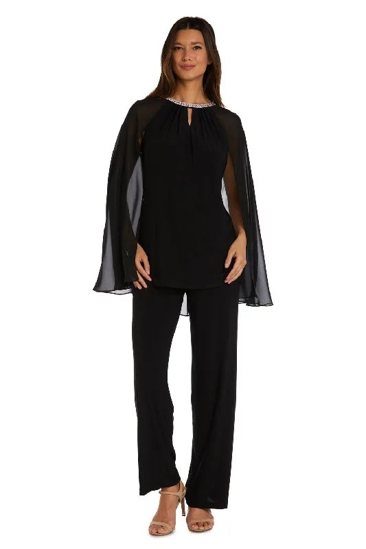 women's jumpsuits for wrinkle-resistant materialsR&M Richards 9104 Cape Formal Long Jumpsuit