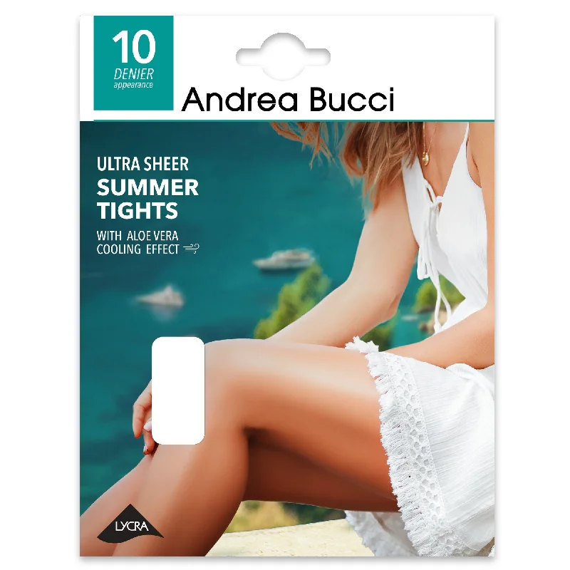 Silk Stockings for Every TasteAndrea Bucci Summer Ultra Sheer Tights 10 Denier with Cooling Aloe Vera