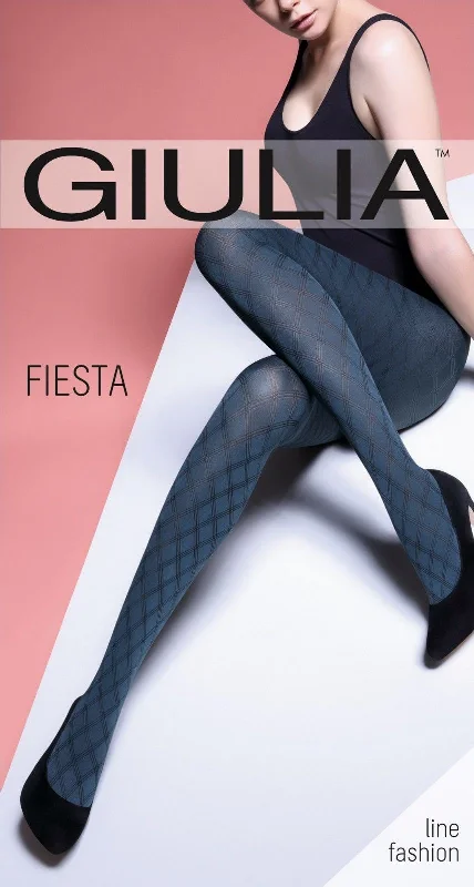 Machine Washable Silk StockingsGiulia Fiesta 100 Denier Diamond Patterned Opaque Tights Winter Green & Wine