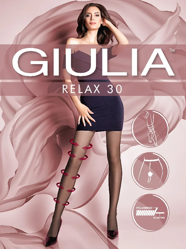 Sheer yet Supportive Silk StockingsGiulia Relax 30 Denier Sheer Support Tights